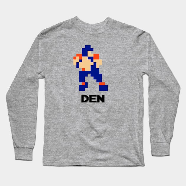 8-Bit Quarterback - Denver (Throwbacks) Long Sleeve T-Shirt by The Pixel League